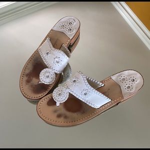 Jack Rogers White Sandals, Size 9, fits 8 1/2-9